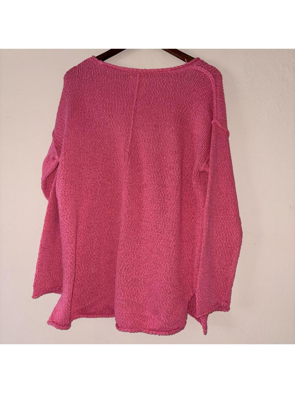 Aerie Pink Oversized Scoop Neck Knit Sweater Size Small - Picture 4 of 4